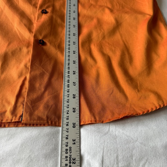 Blu by Polifroni Men's Long Sleeve Casual Dress Shirt Burnt Orange XL Flip Cuffs - Picture 14 of 16